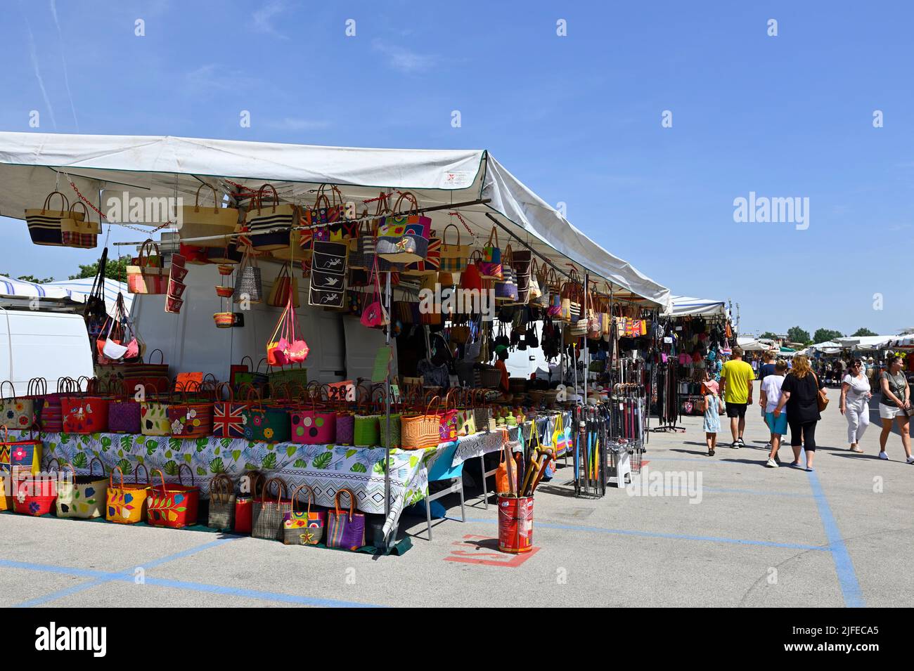 Caorle, Italy. June 18, 2022. Weekly market in Caorle Stock Photo