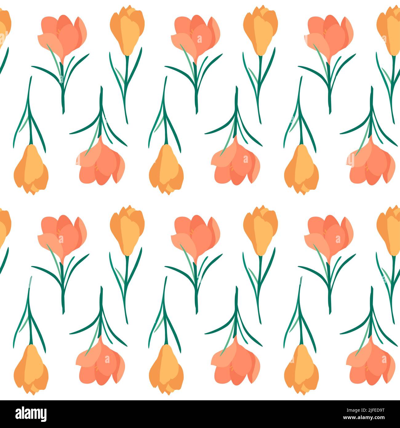 Botanical seamless pattern with leaves and flowers on white background ...