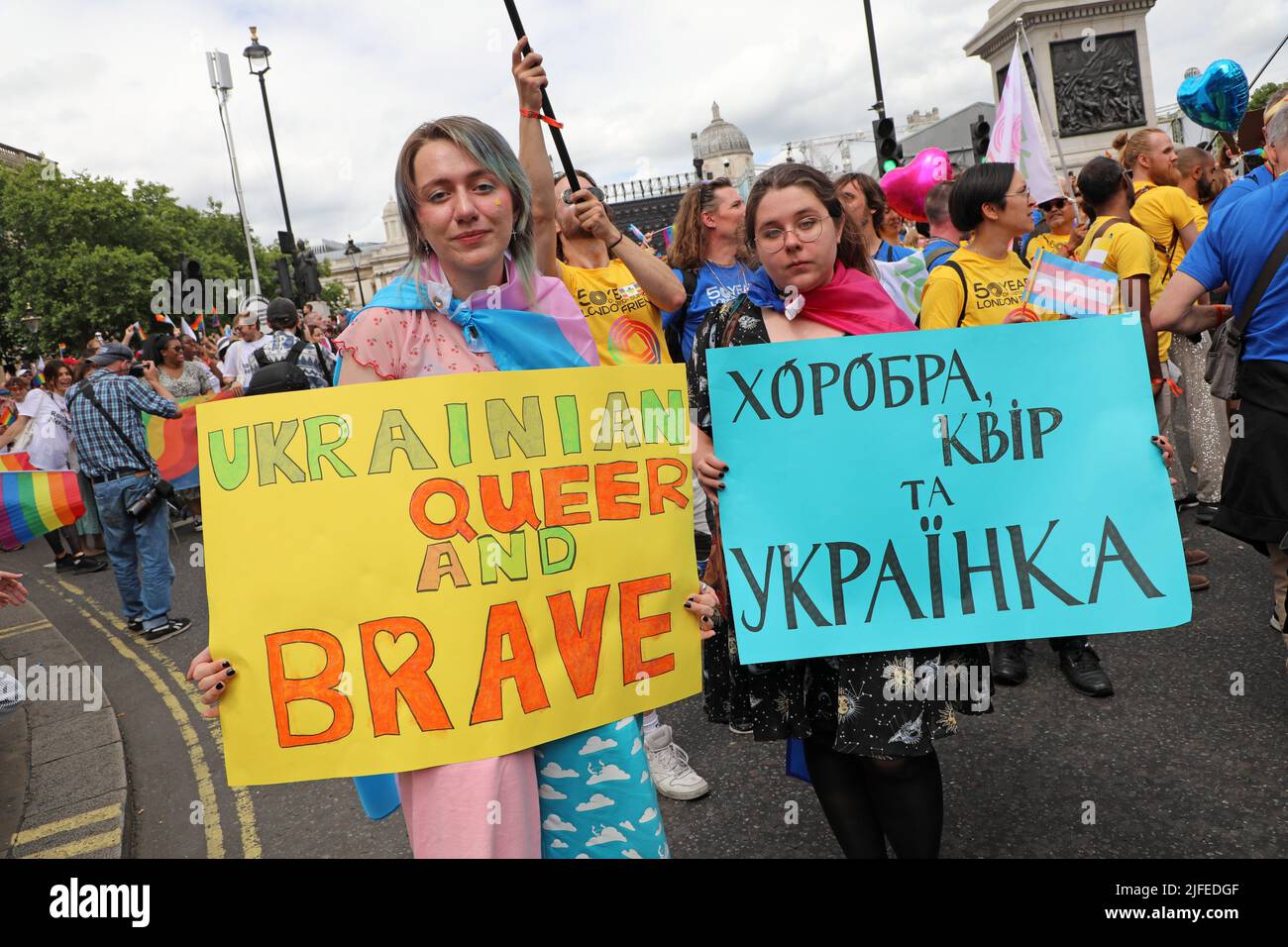 London, UK. 2nd July, 2022. Participants at the Pride in London Parade. More than 30,000 participants took part in the Pride Parade in London, celebrating 50 years of Pride and LGBT  protest. Credit: Paul Brown/Alamy Live News Stock Photo