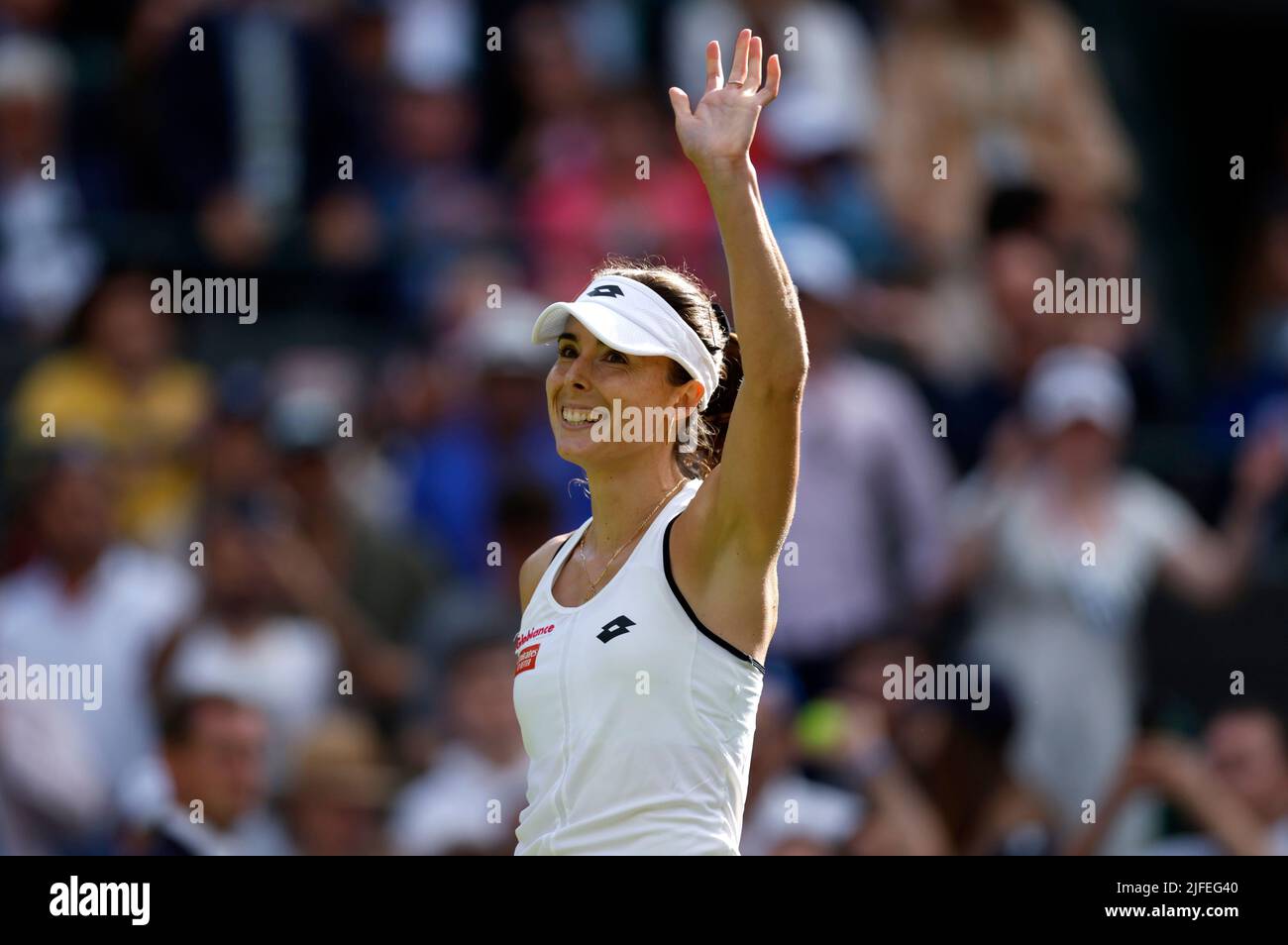 Alize celebrates winning her Ladies' Singles third round match