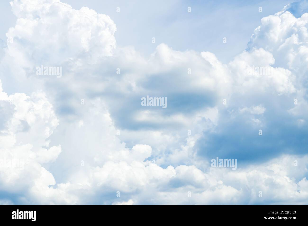 Panorama blue sky background with tiny clouds. Stock Photo