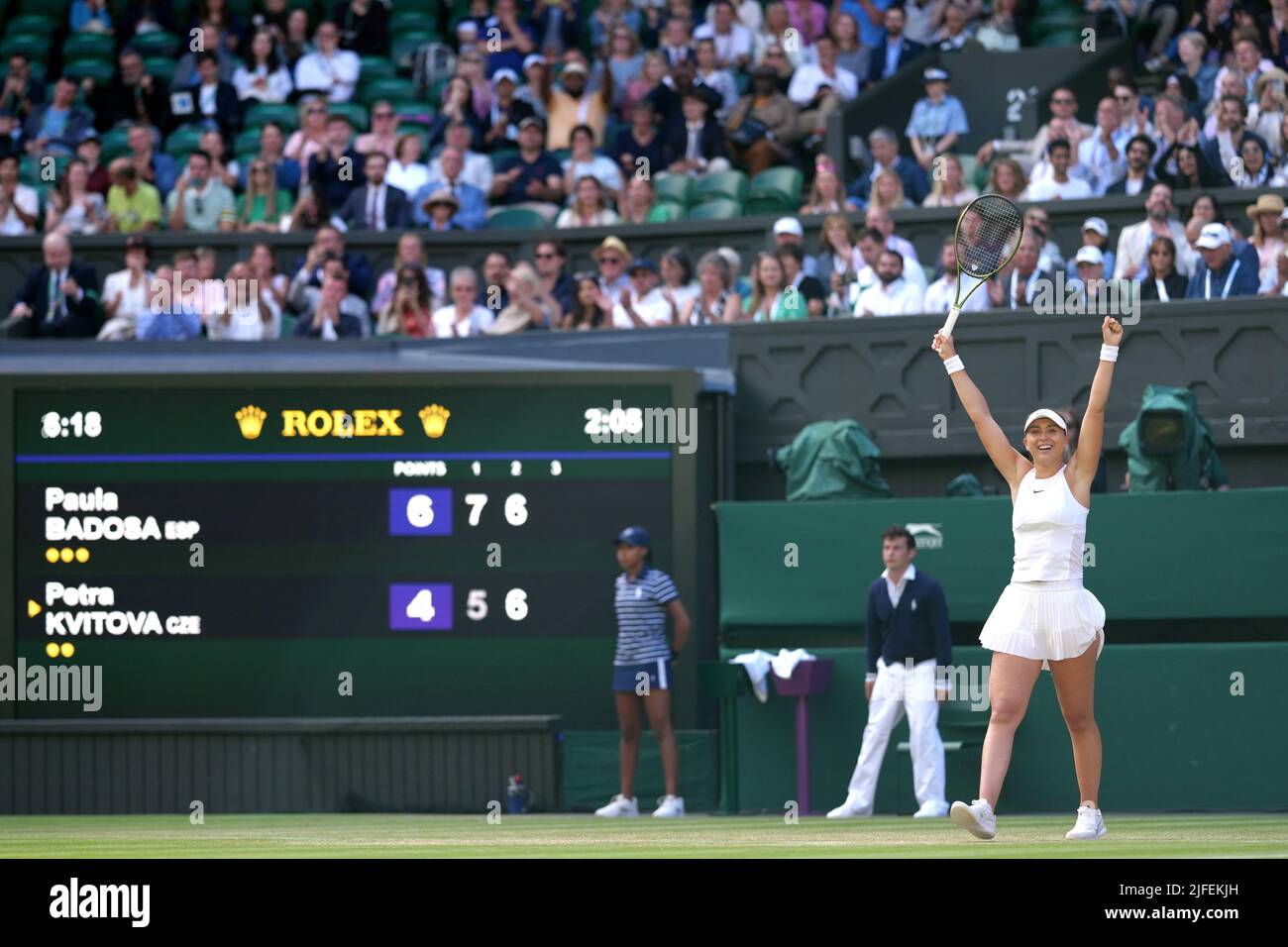 Paula Badosa Celebrates Victory Against Petra Kvitova During Day Six Of ...