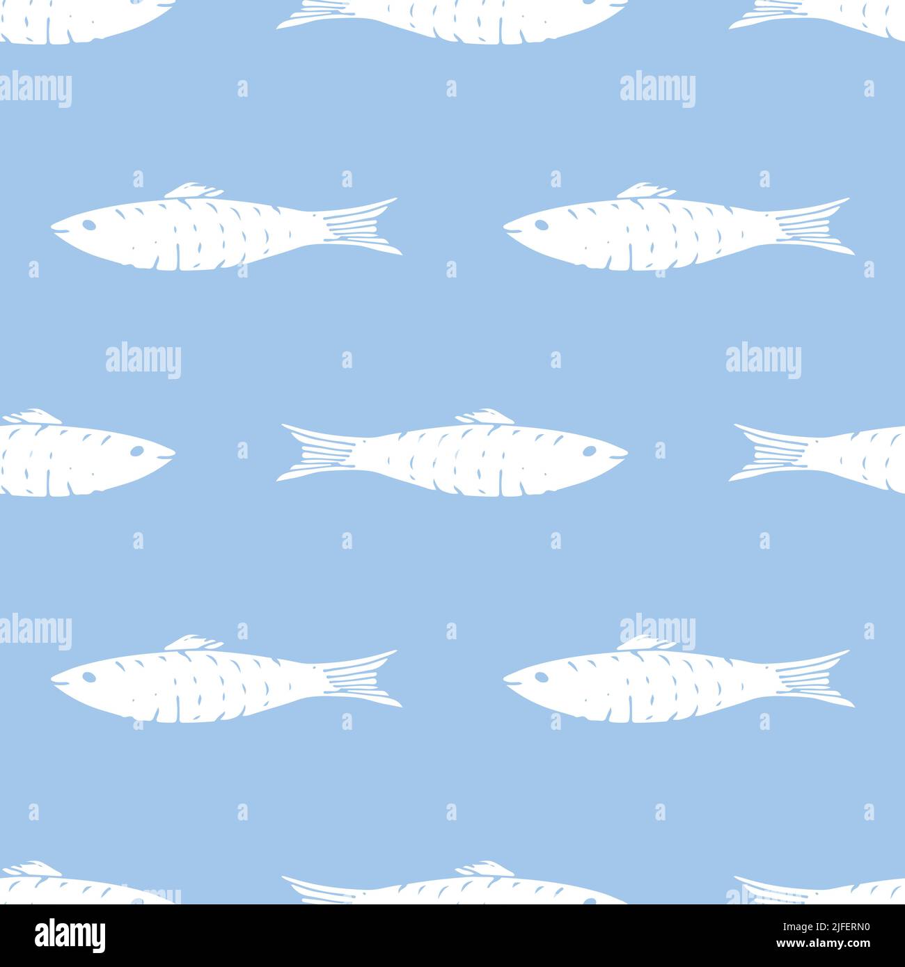Fish Seamless pattern. Fish Cartoon doodle, Vector illustration Stock ...