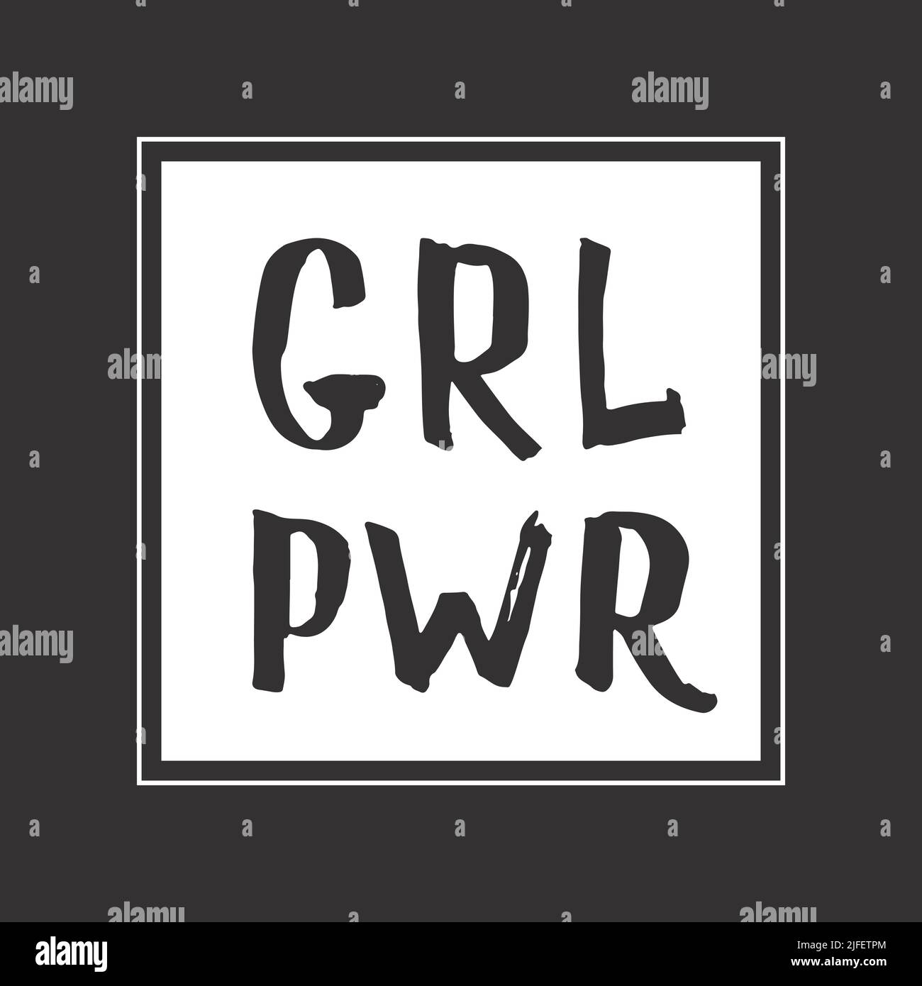Girl Power lettering quote, Hand drawn calligraphic sign. Vector ...