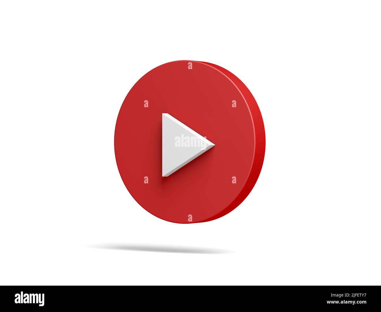 Play button isolated on white background. 3d illustrator Stock Photo