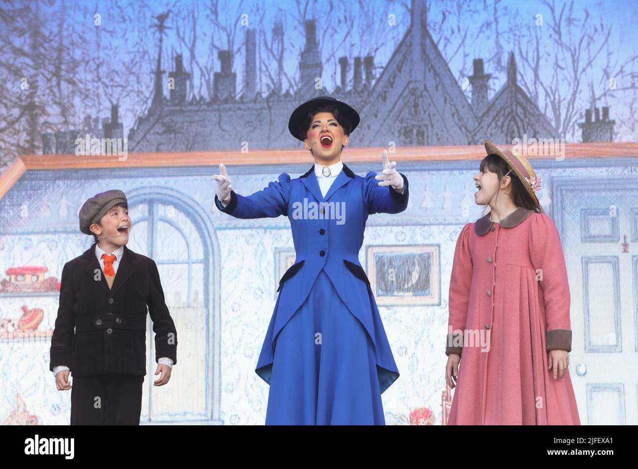 Cast from the Mary Poppins musical, Disney and Cameron Mackintosh's