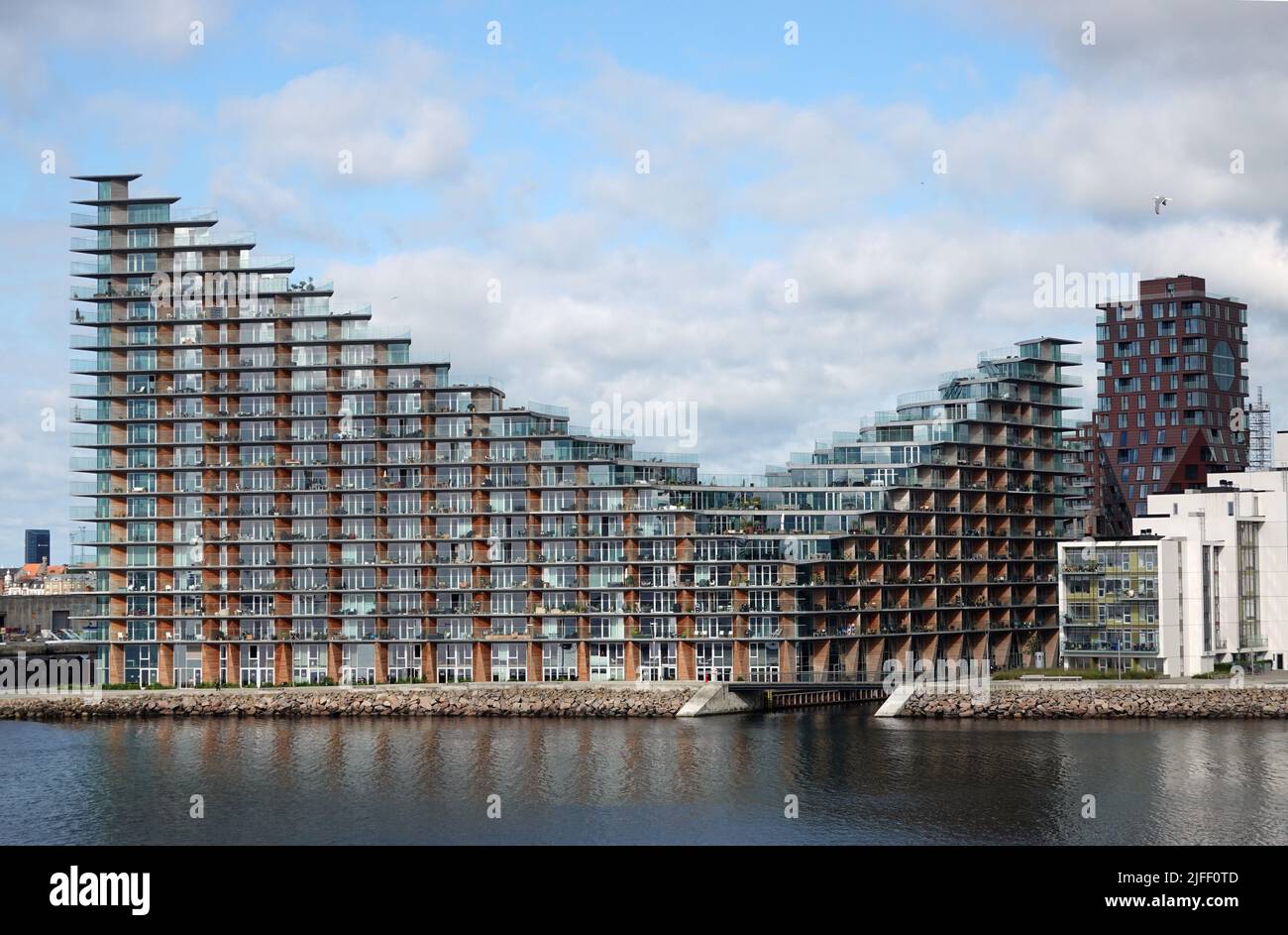 Aarhus, Denmark. 10th June, 2022. Terrace house in the new district