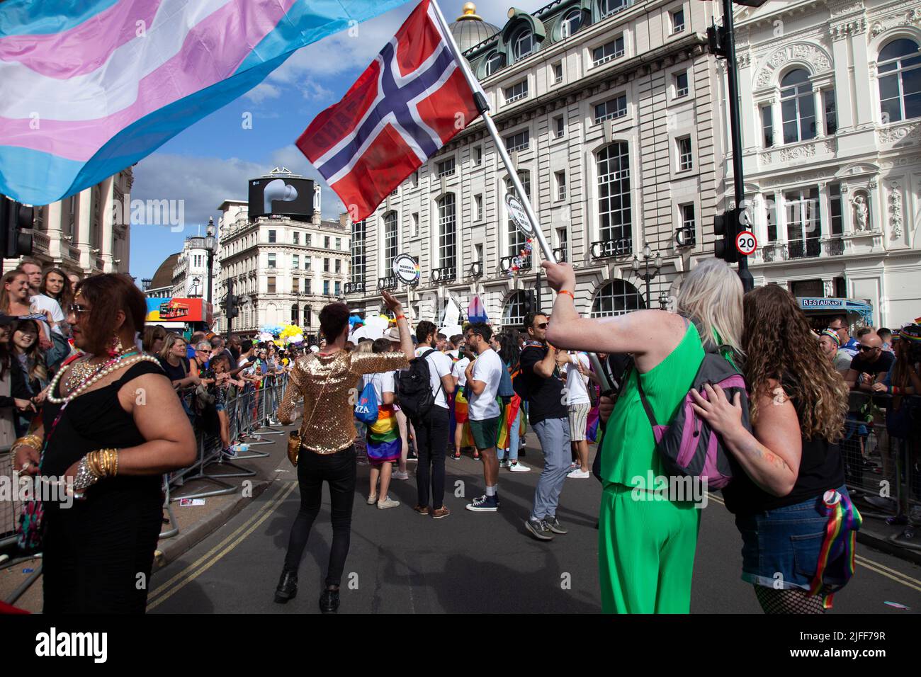 Gay Pride March - People on the March  - 2 July 2022,  London, UK Stock Photo