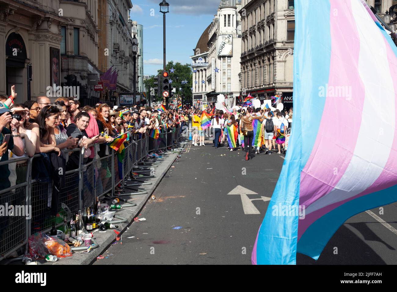 Gay Pride March - People on the March  - 2 July 2022,  London, UK Stock Photo