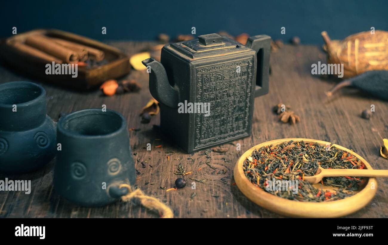 Chinese tea ceremony ancient vintage clay Chinese teapot classical ...