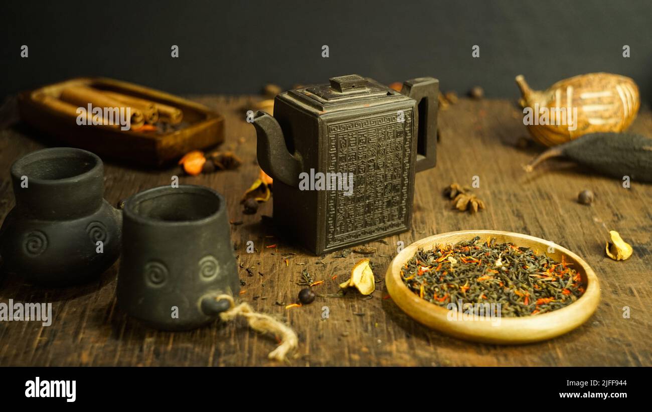 Chinese tea ceremony ancient vintage clay Chinese teapot classical ...