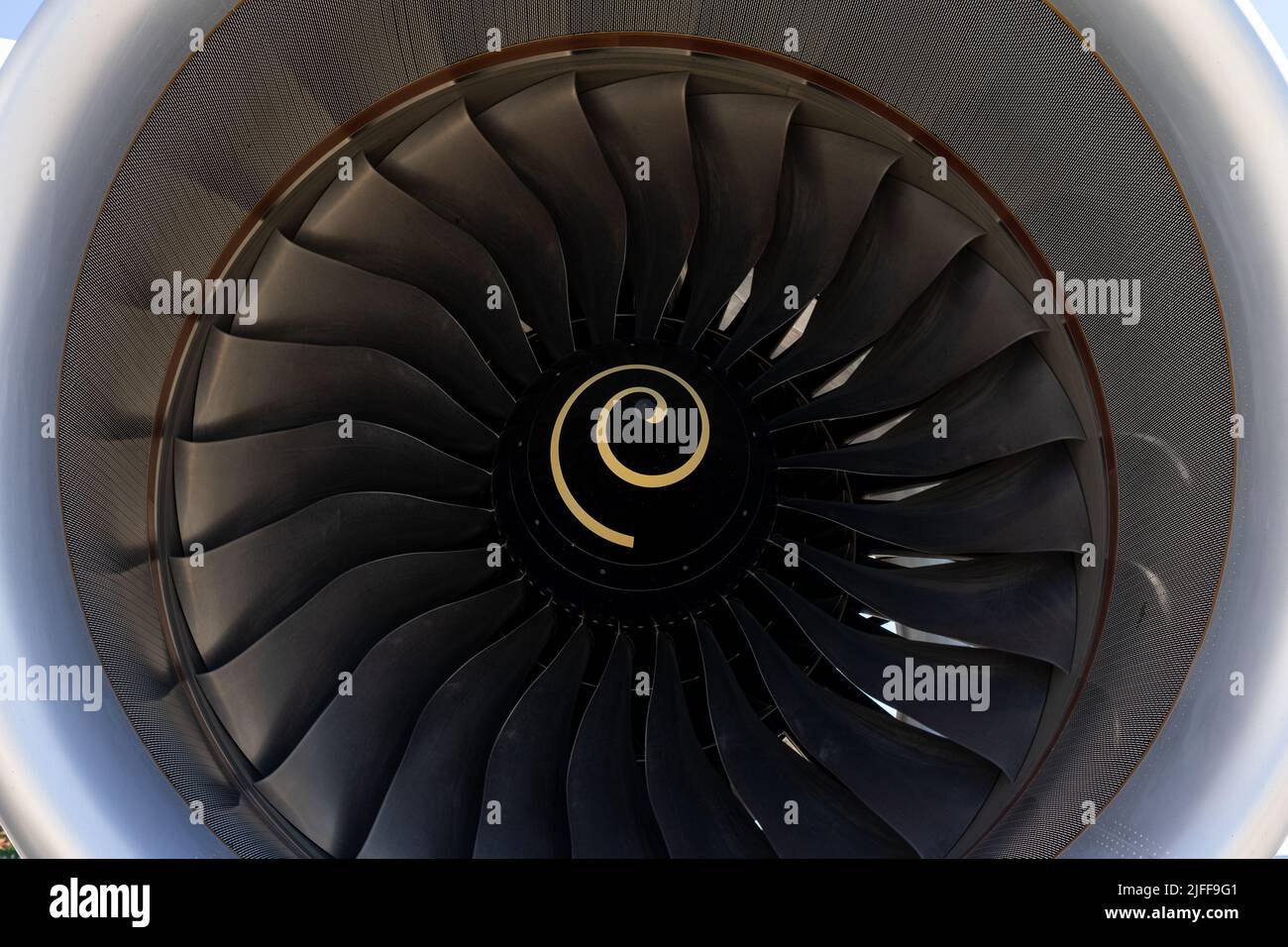 Detail of turbofan jet engine, close-up Stock Photo - Alamy
