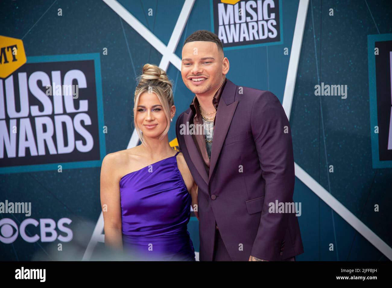 Nashville, Tenn. - April 11, 2022 Katelyn Jae Brown and Kane Brown arrives at the red carpet for the 2022 CMT Awards on April 11, 2022 at Municipal Auditorium in Nashville, Tenn. Credit: Jamie Gilliam/The Photo Access Stock Photo