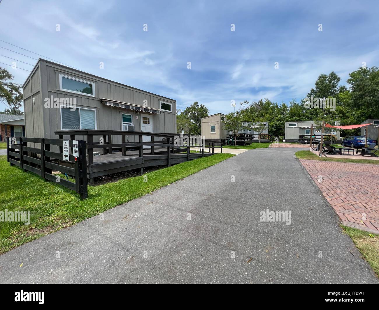 Williston, FL USA May 6, 2022 A hotel and Coffee Shop made up of