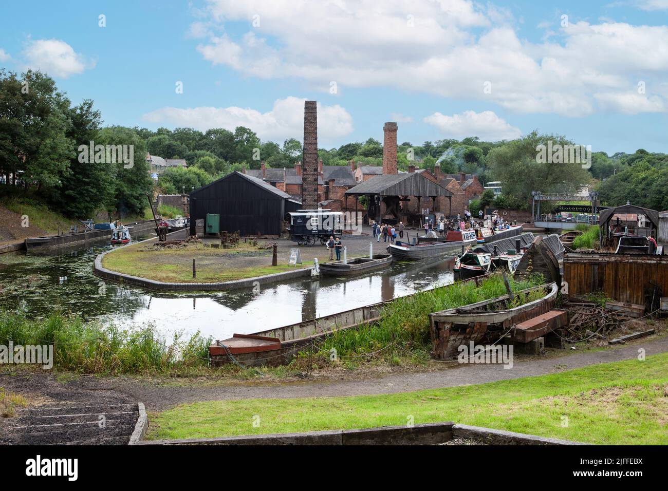 Dudley, West Midlands-united kingdom July 13 2019  Castle Fields boat dock 1940's concept Stock Photo