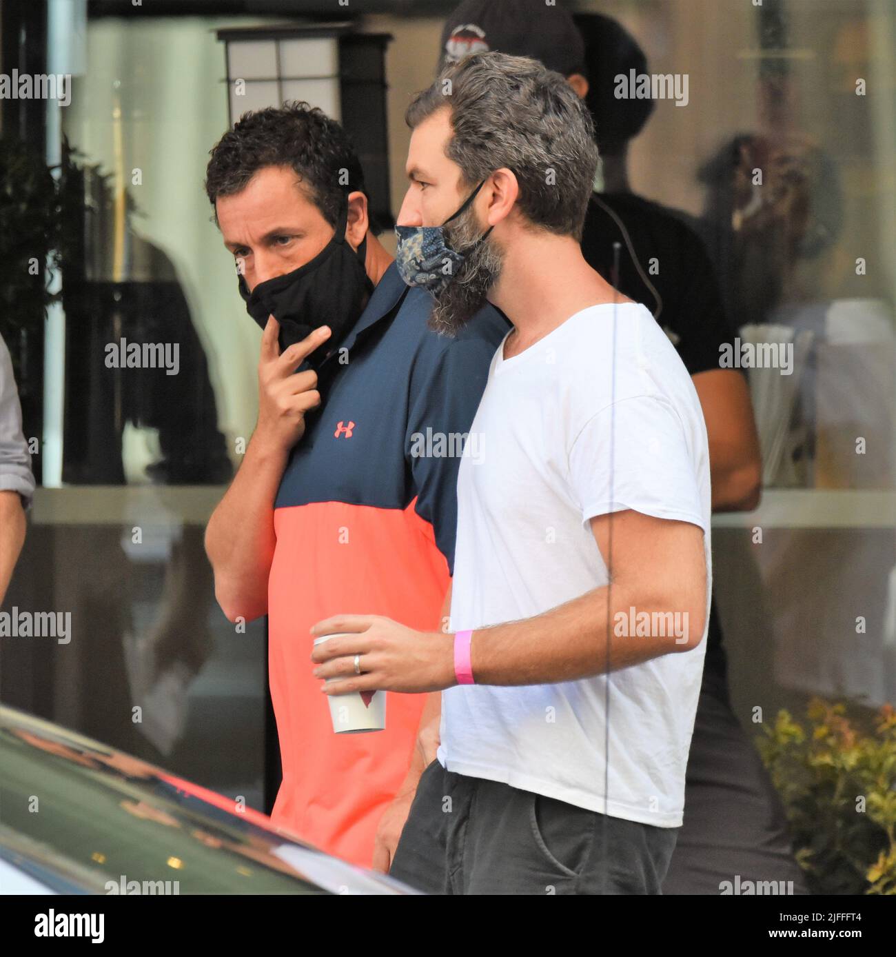 Adam Sandler is seen filming new Netflix movie 'Hustle' on the streets