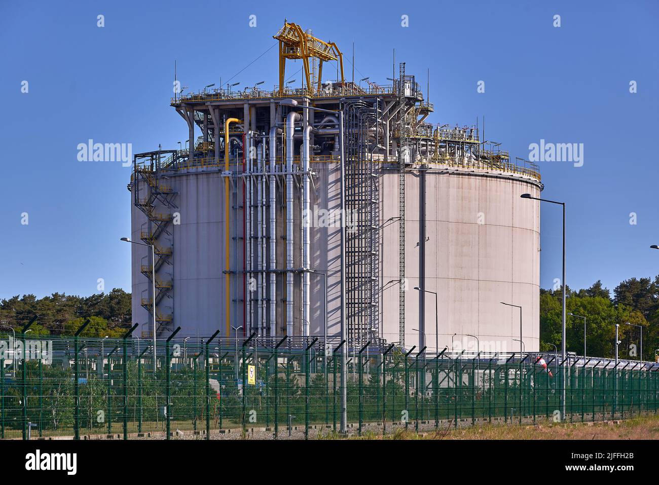 tank for liquified natural gas lng in Poland Stock Photo Alamy