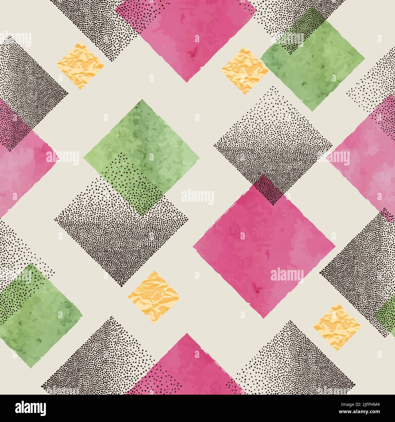 Seamless colorful squares pattern. Abstract vector geometric background. Stock Vector