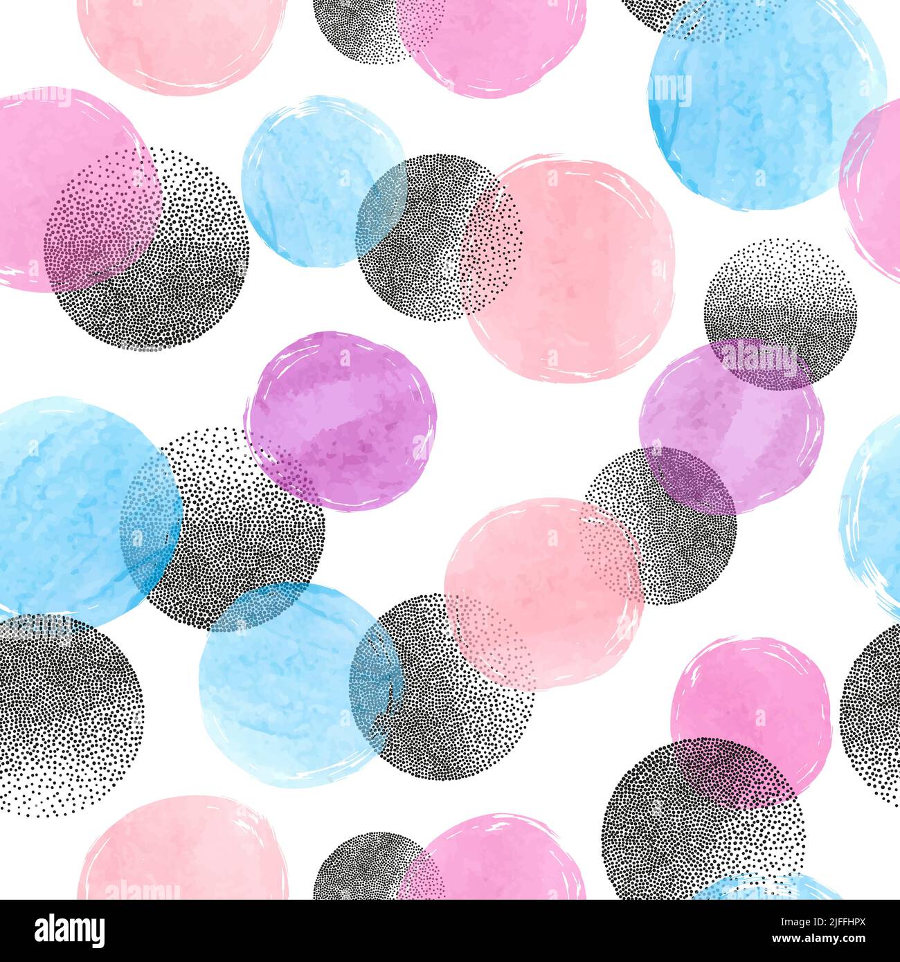 Seamless dotted pattern with colorful circles. Vector abstract ...
