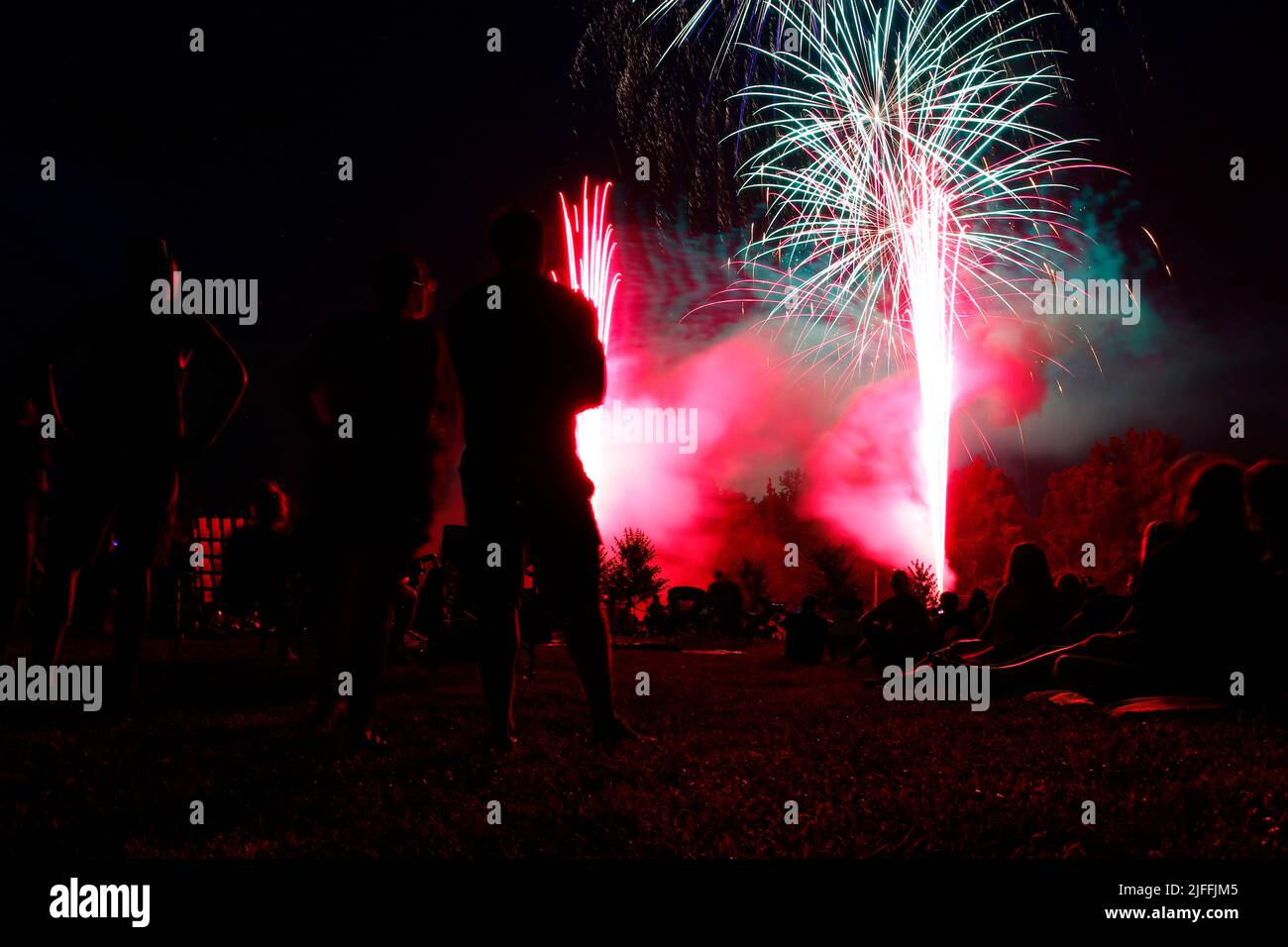 Fireworks display, Granville, Ohio July 1, 2022 Stock Photo Alamy