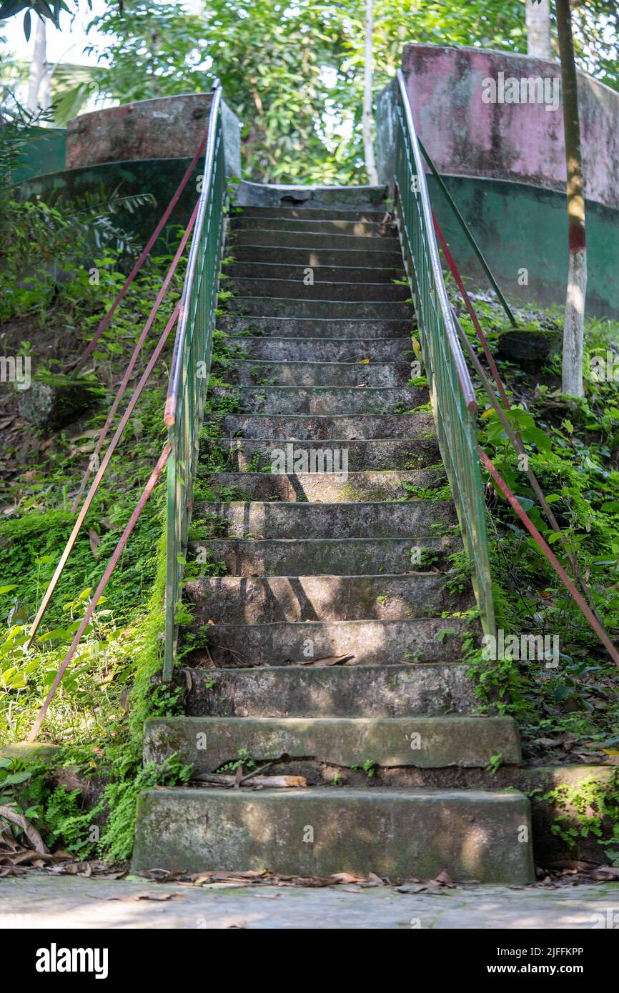 old concrete stair in a park Stock Photo
