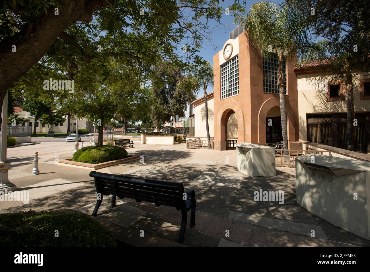 Daytime view of the historic downtown area of Perris, California, USA ...