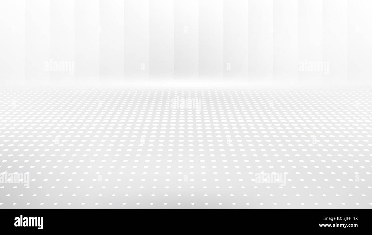 Abstract white and gray background with perspective halftone and lighting effect technology concept. Vector illustration Stock Vector