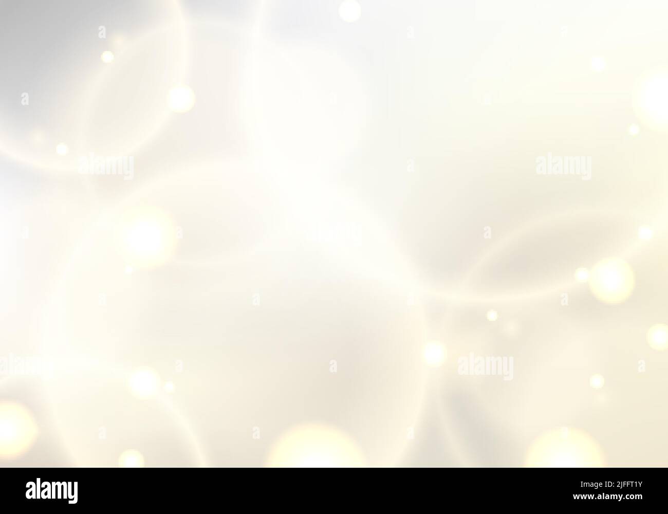 Abstract golden circles glow lights bokeh effect blurred background luxury style. Vector illustration Stock Vector