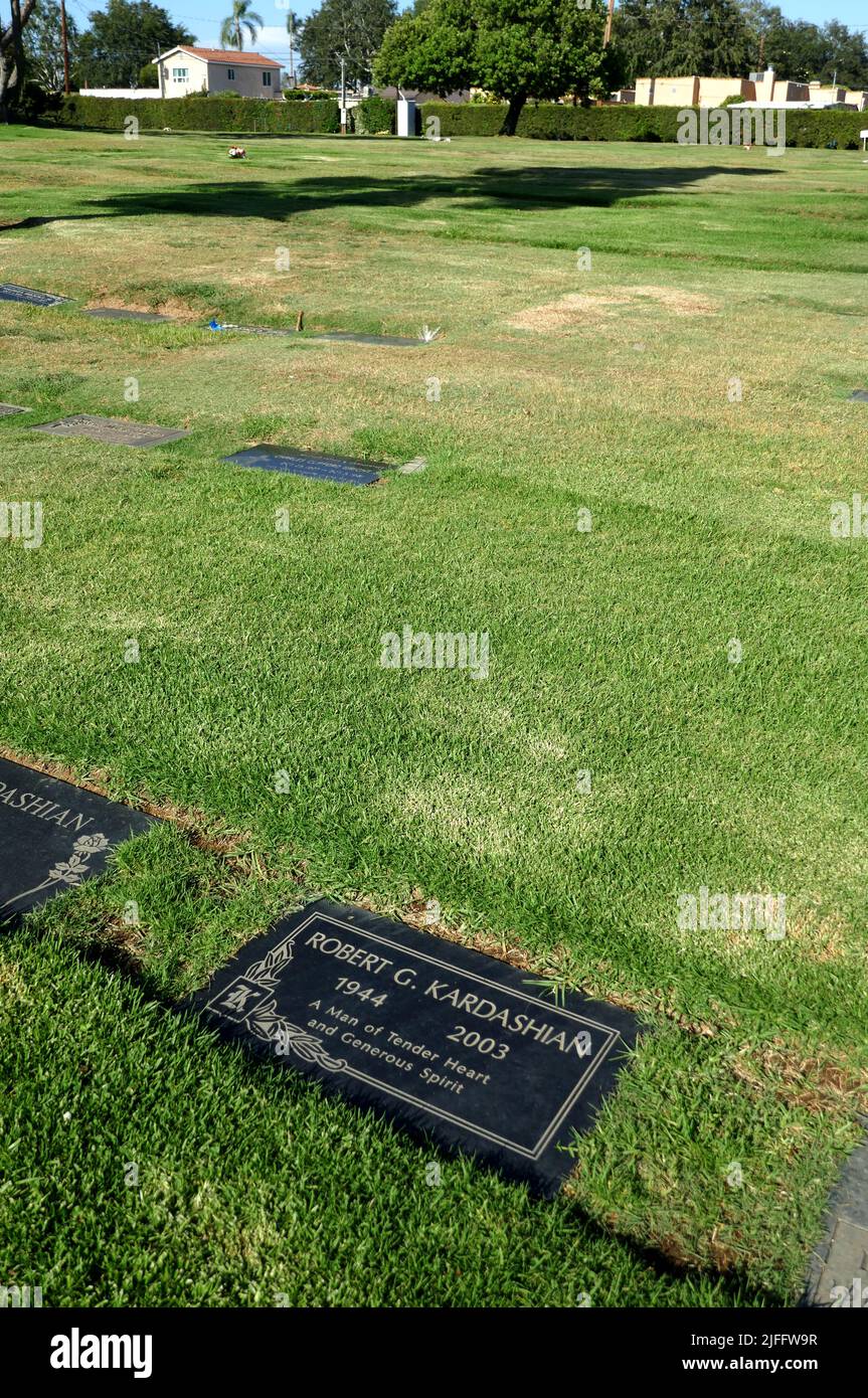 Inglewood, California, USA 29th June 2022 Robert Kardashian's Grave in
