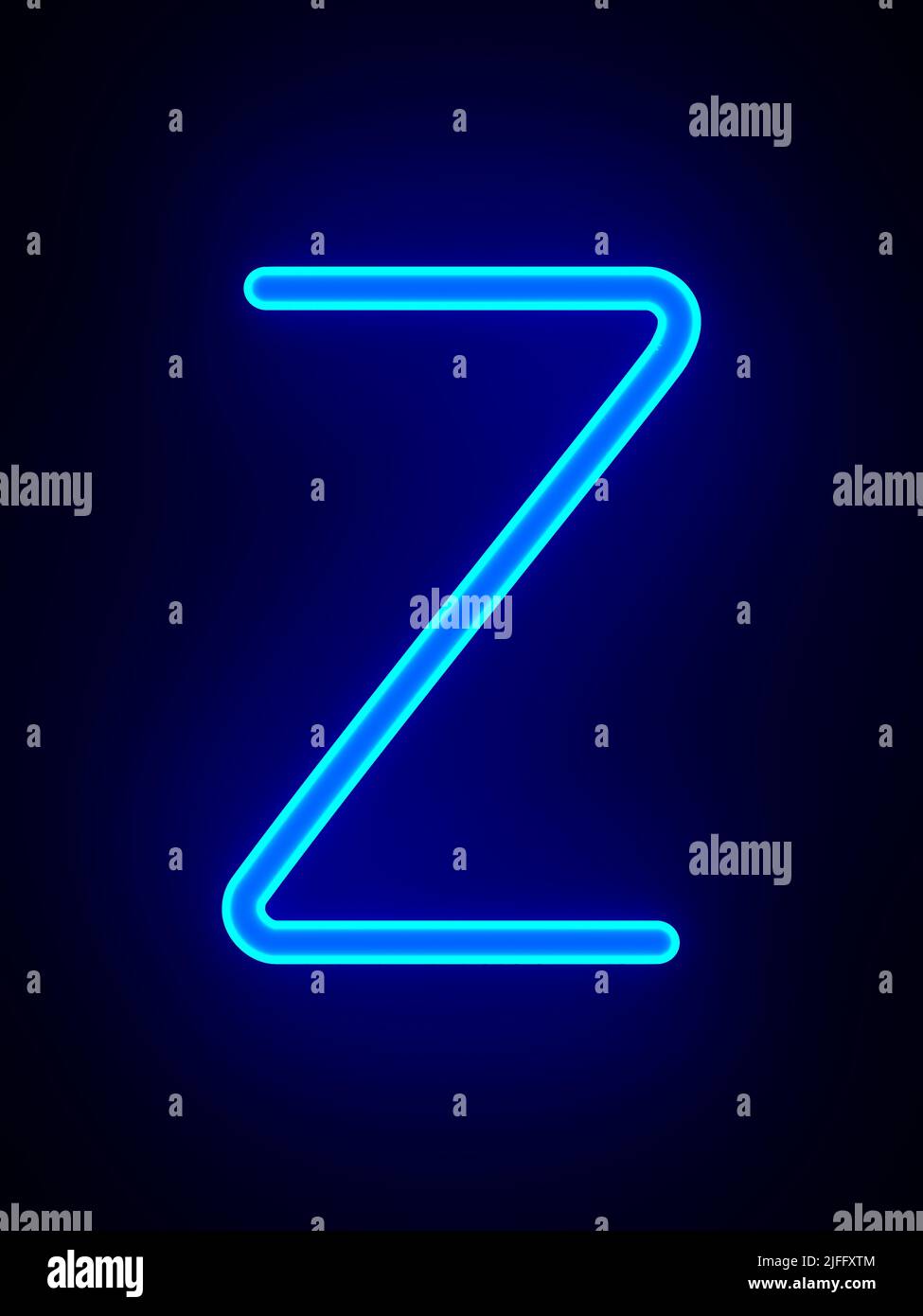 Character Z on dark background. 3D illustration Stock Photo