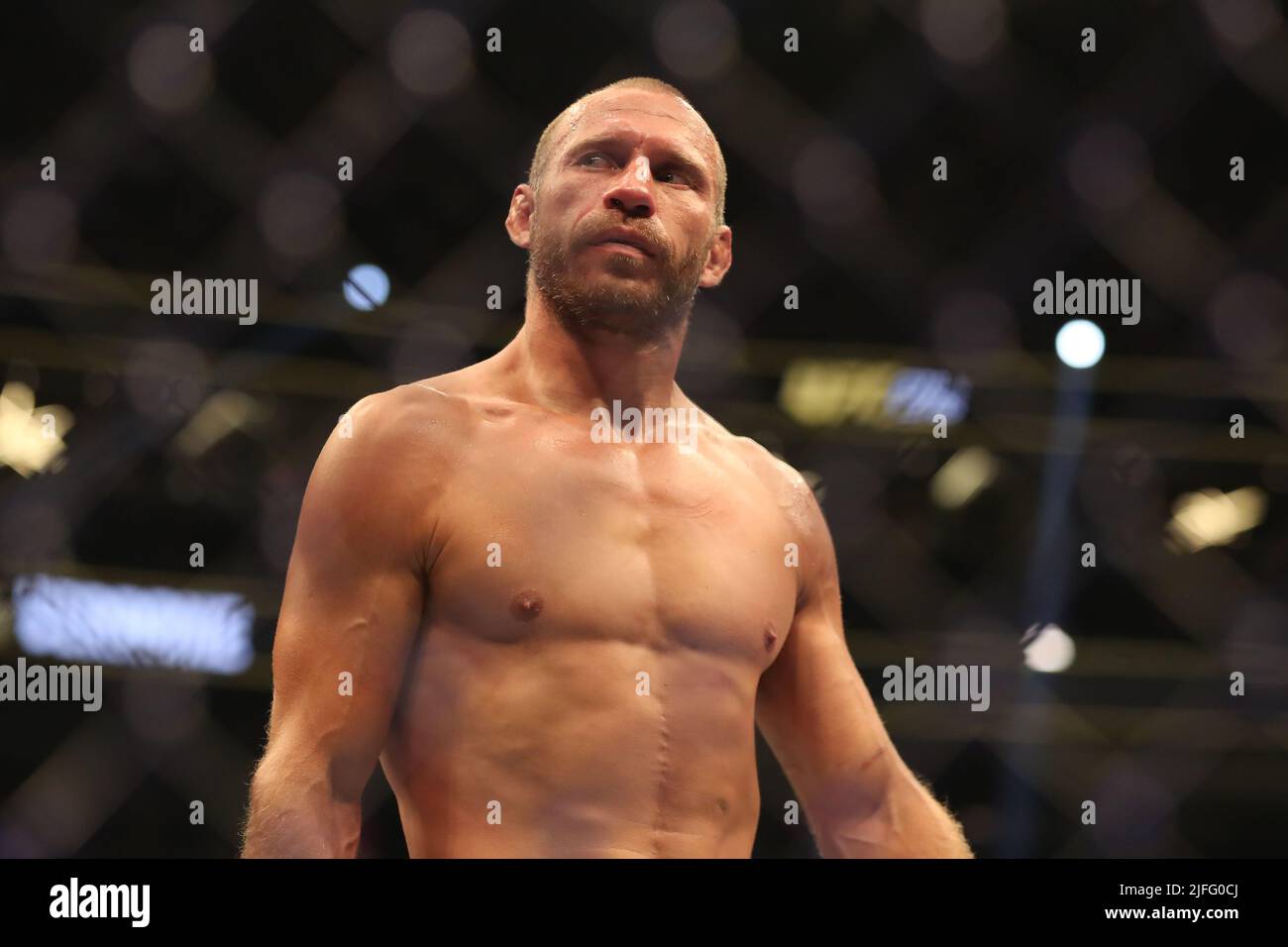 LAS VEGAS, NV - JULY 2: Donald Cerrone during the UFC 276 event at the T-Mobile Arena on July 2, 2022 in Las Vegas, Nevada, United States. (Photo by Alejandro Salazar/PxImages) Stock Photo