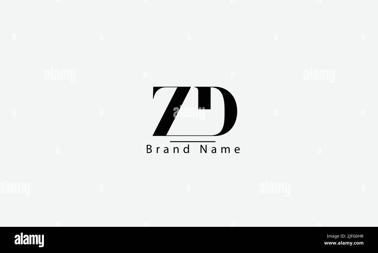 Alphabet letters Initials Monogram logo ZD DZ Z D Stock Vector