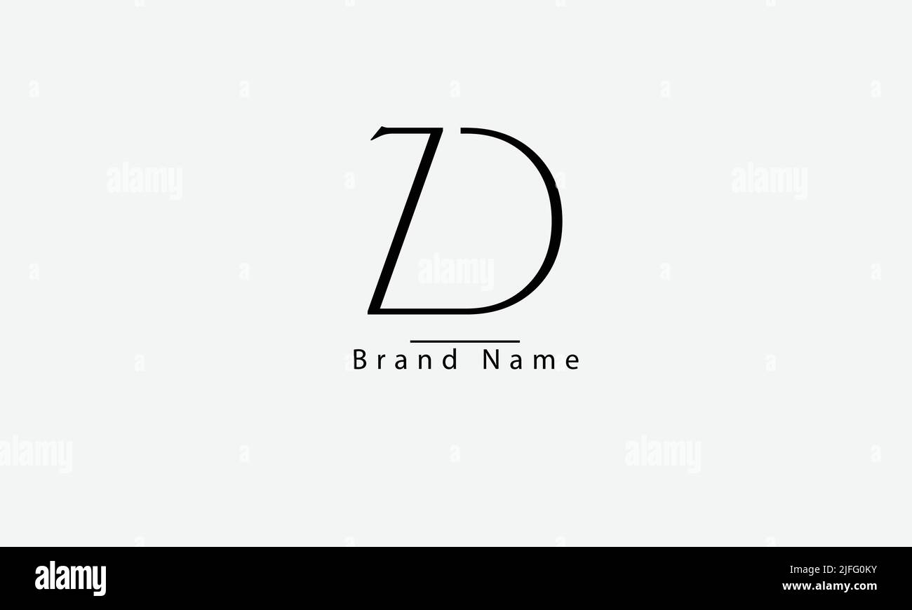 Alphabet letters Initials Monogram logo ZD DZ Z D Stock Vector