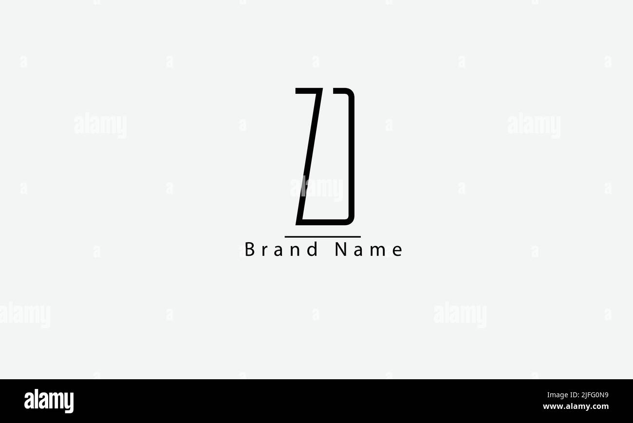 Alphabet letters Initials Monogram logo ZD DZ Z D Stock Vector
