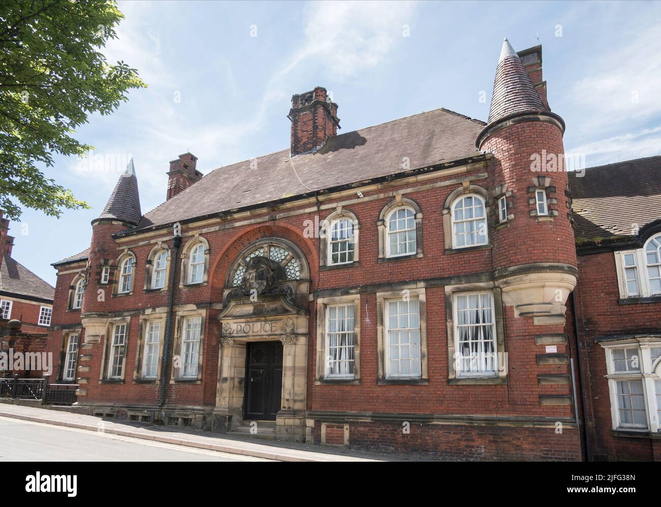 The former Police Station, an 1890s listed building, now apartments, in Leek, Staffordshire, England, UK Stock Photo