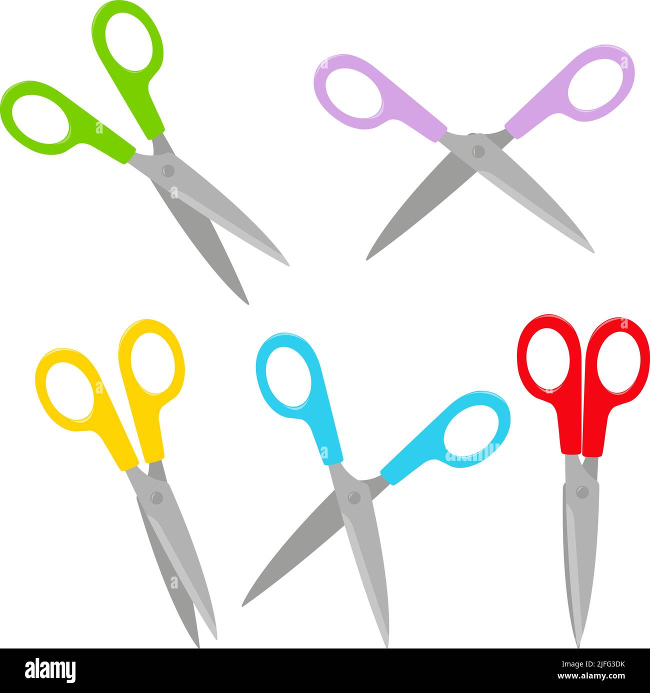 Scissors set on white background. Vector illustration Stock Vector
