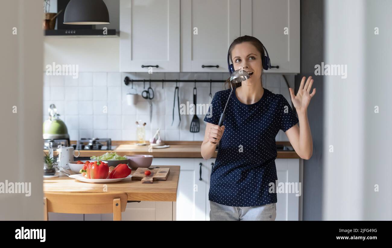 Young Woman Cooking Kitchen Stock Photo 427199368