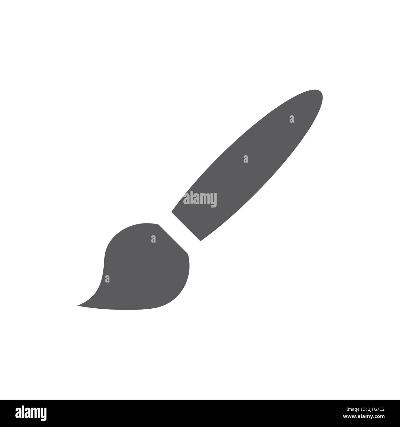 Paint brush black vector icon. Paintbrush simple filled symbol. Stock Vector