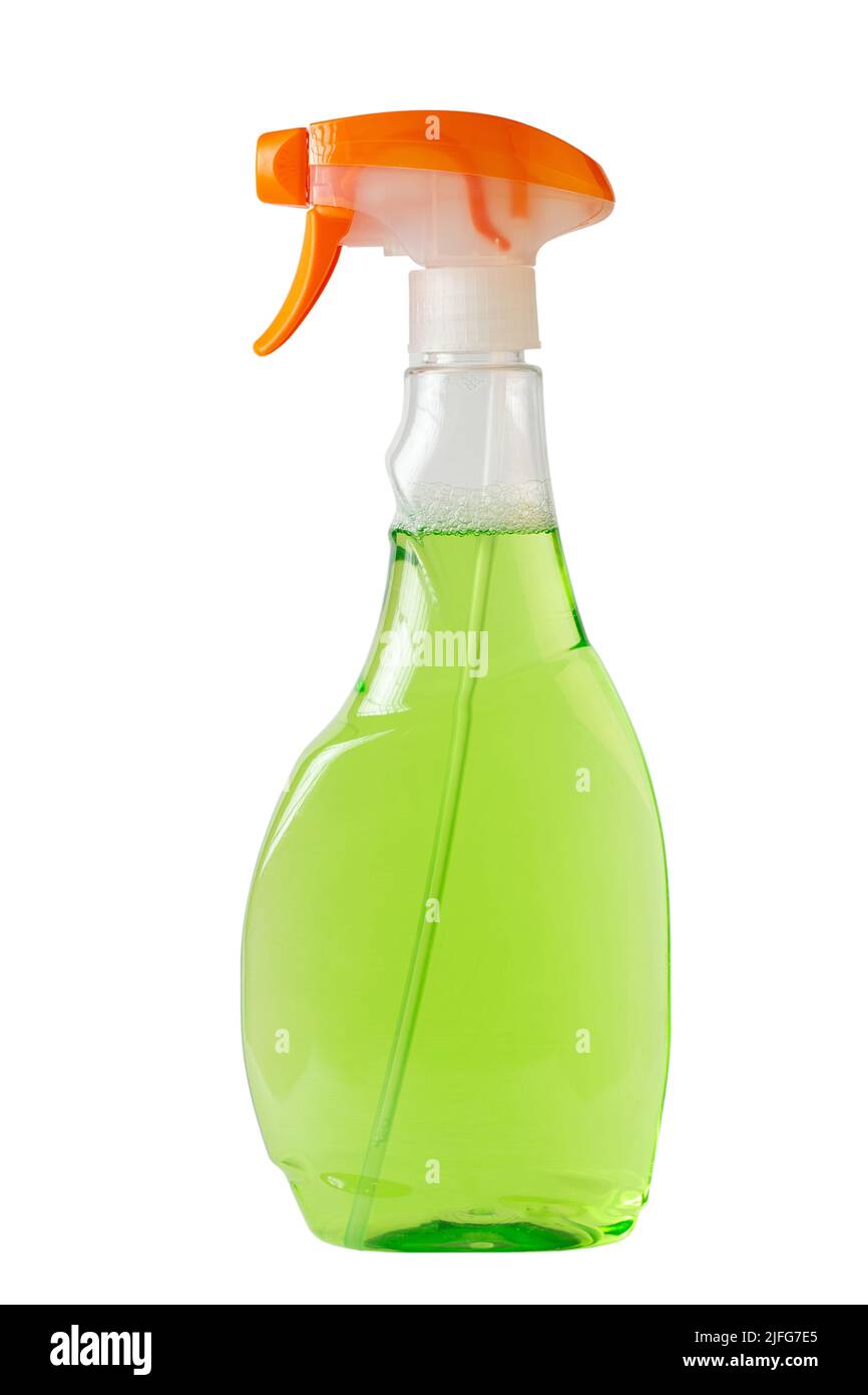 Bottle cleaning agent for glass and mirrors. Spray bottle of window
