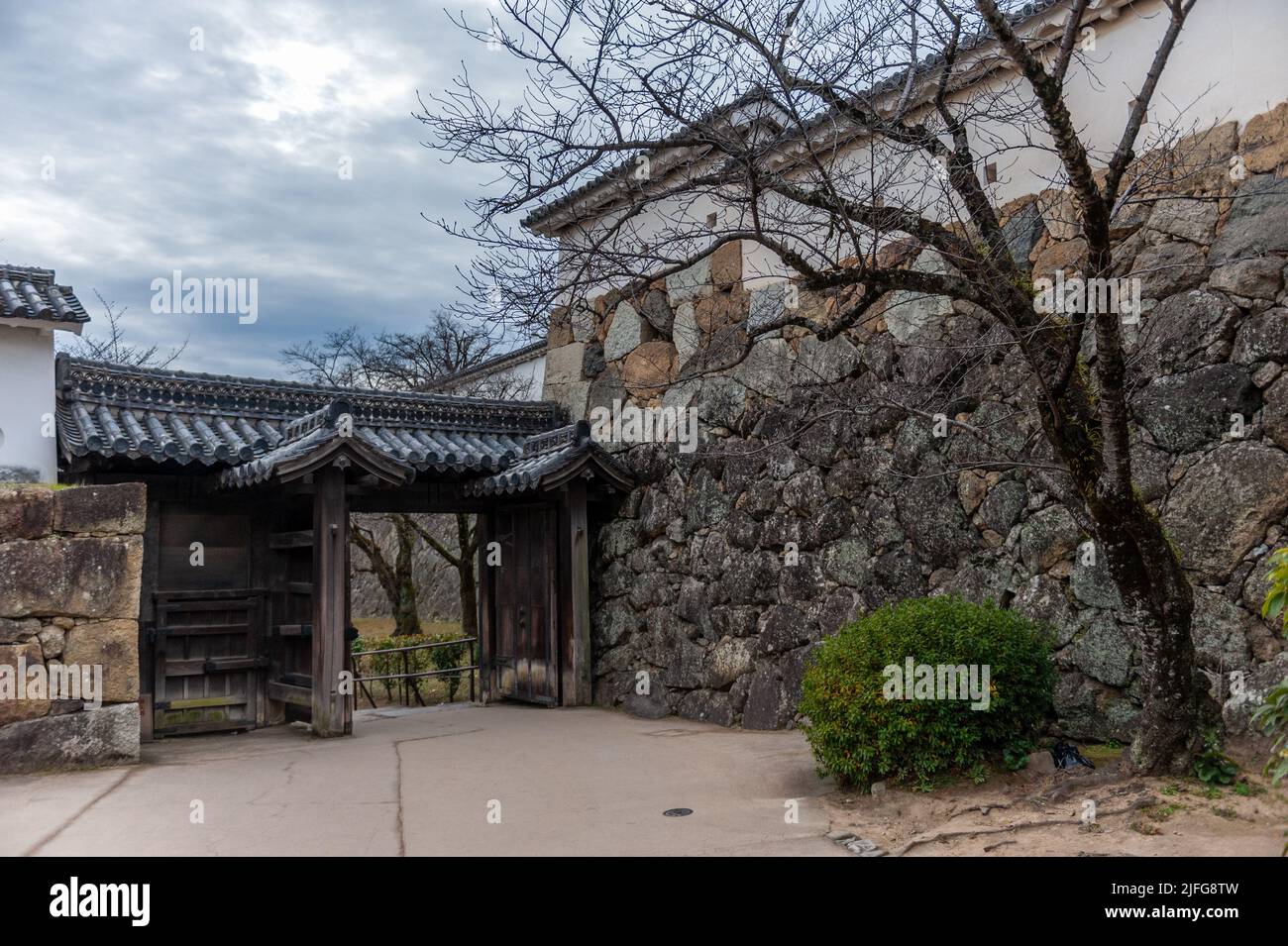 Himeji, Japan Januari 6, 2020. Exterior of the worldfamous Himeji Castle in Japan. This