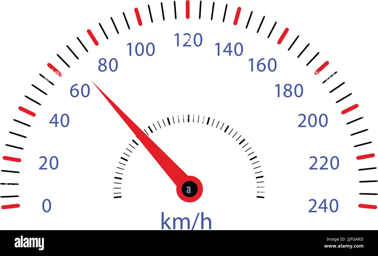 Car speedometer fast icon km h scale measuring. Vector illustration. Speed panel, automobile element control, car speedometer, power kilometer limit, Stock Vector