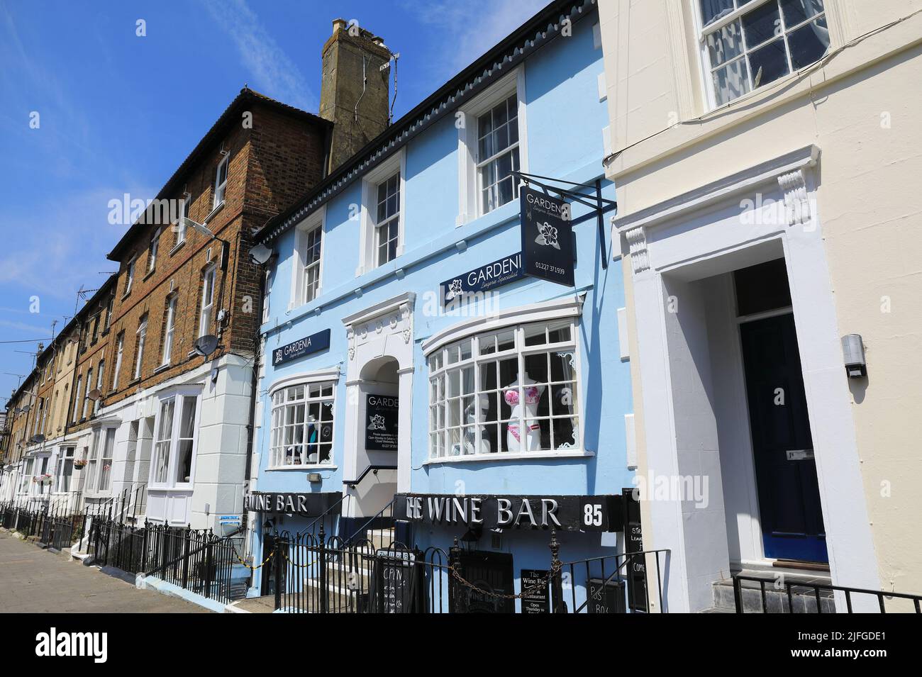 Wine bar on smart Mortimer Street in central Herne Bay, on the north