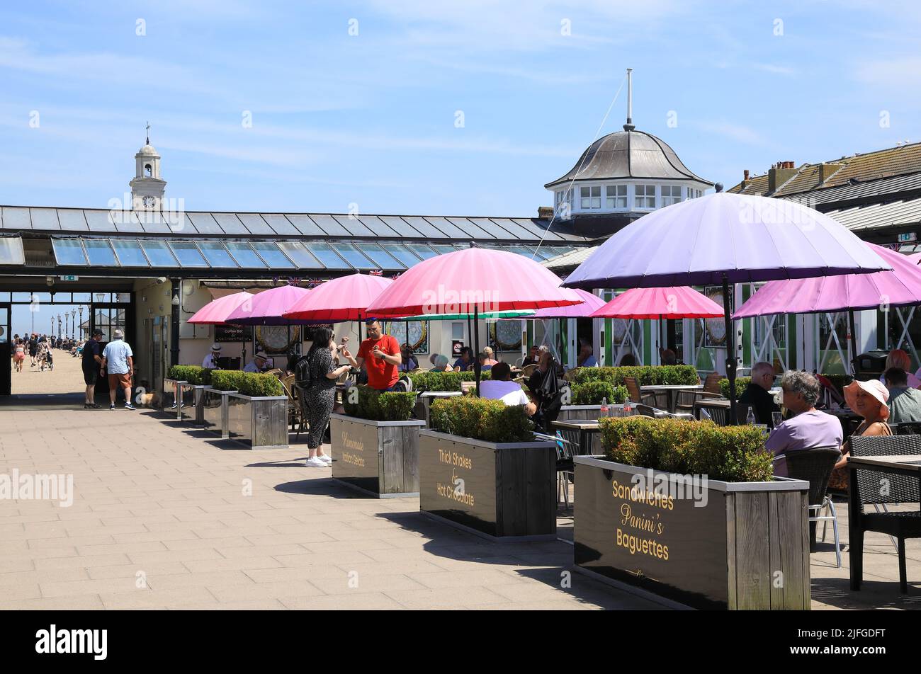 The classic Central bandstand on Herne Bay seafront, in north Kent, UK Stock Photo