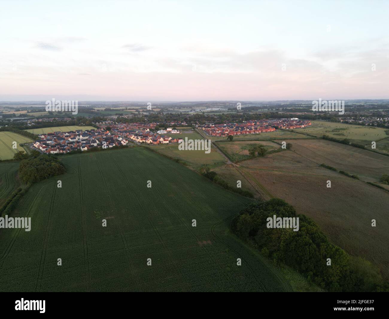 New Housing estate. Aerial photo. Cherwell valley. Oxfordshire. England