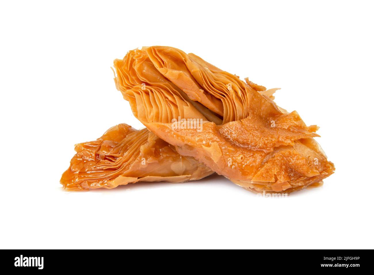 Honey baklava sweet isolated on the white background Stock Photo