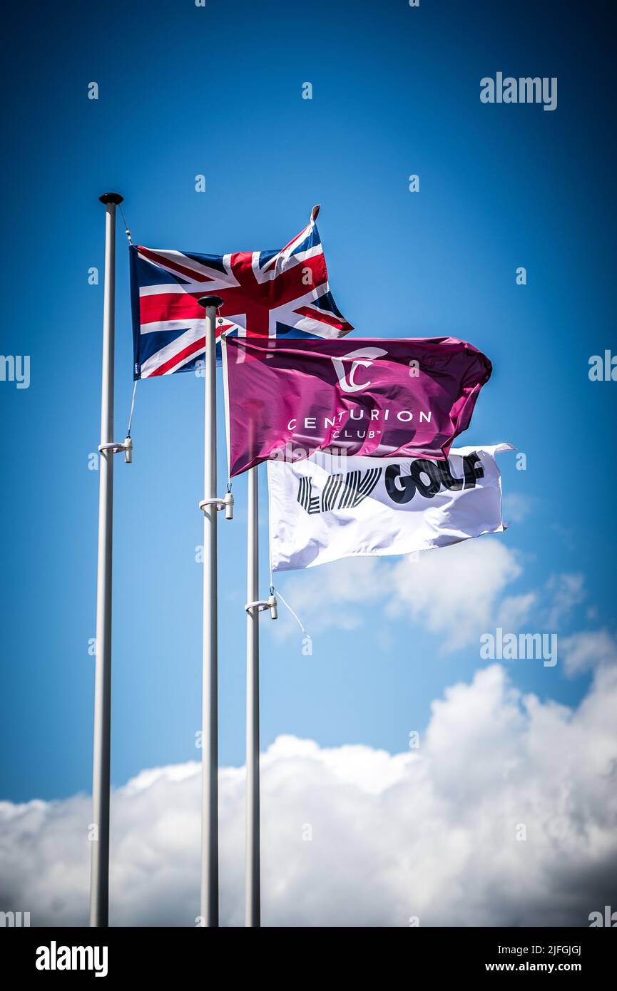Flags fly above the Centurion Club while hosting the inaugural round of ...