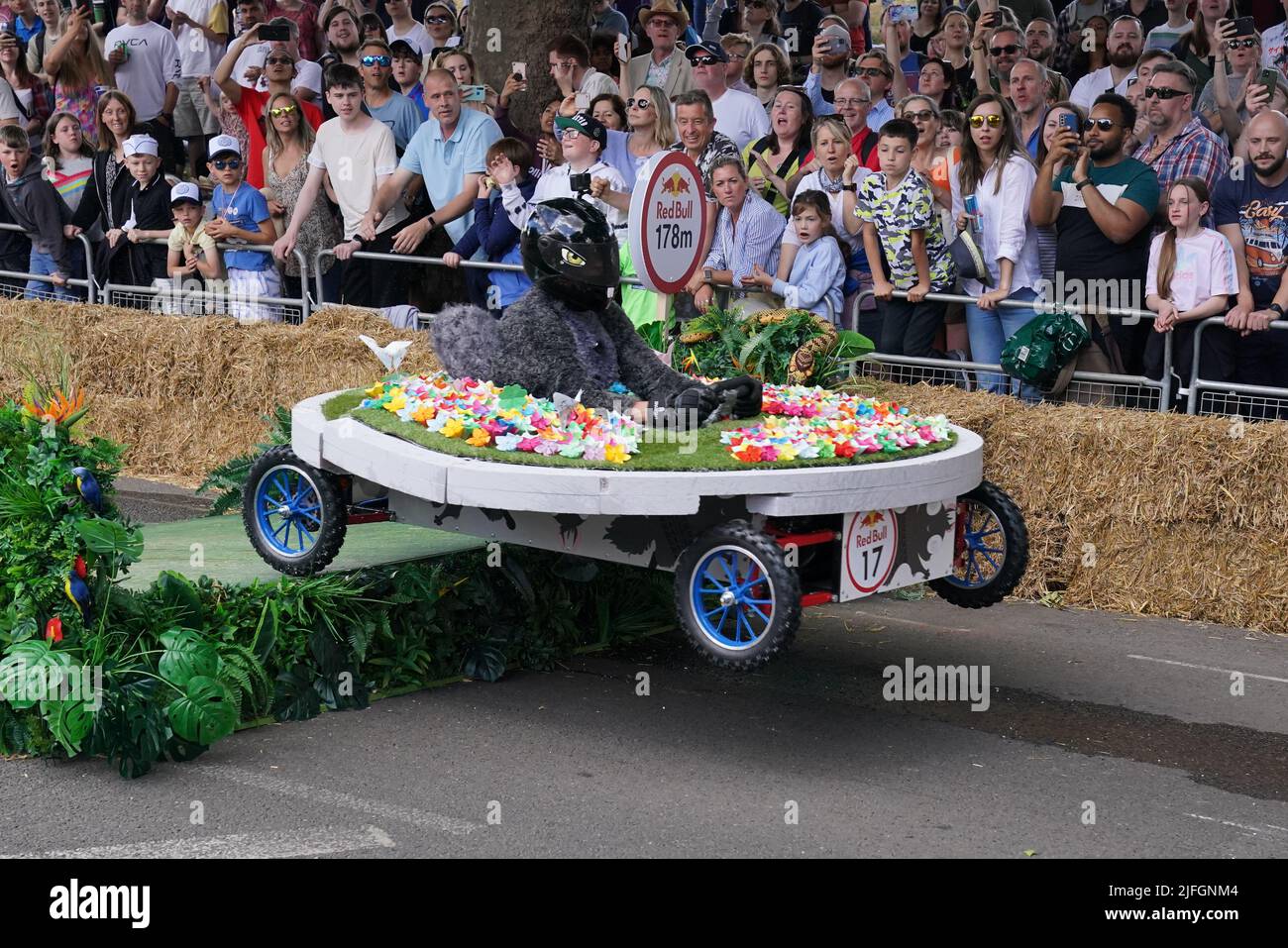 Participants during the Red Bull Soapbox race at Alexandra Palace in