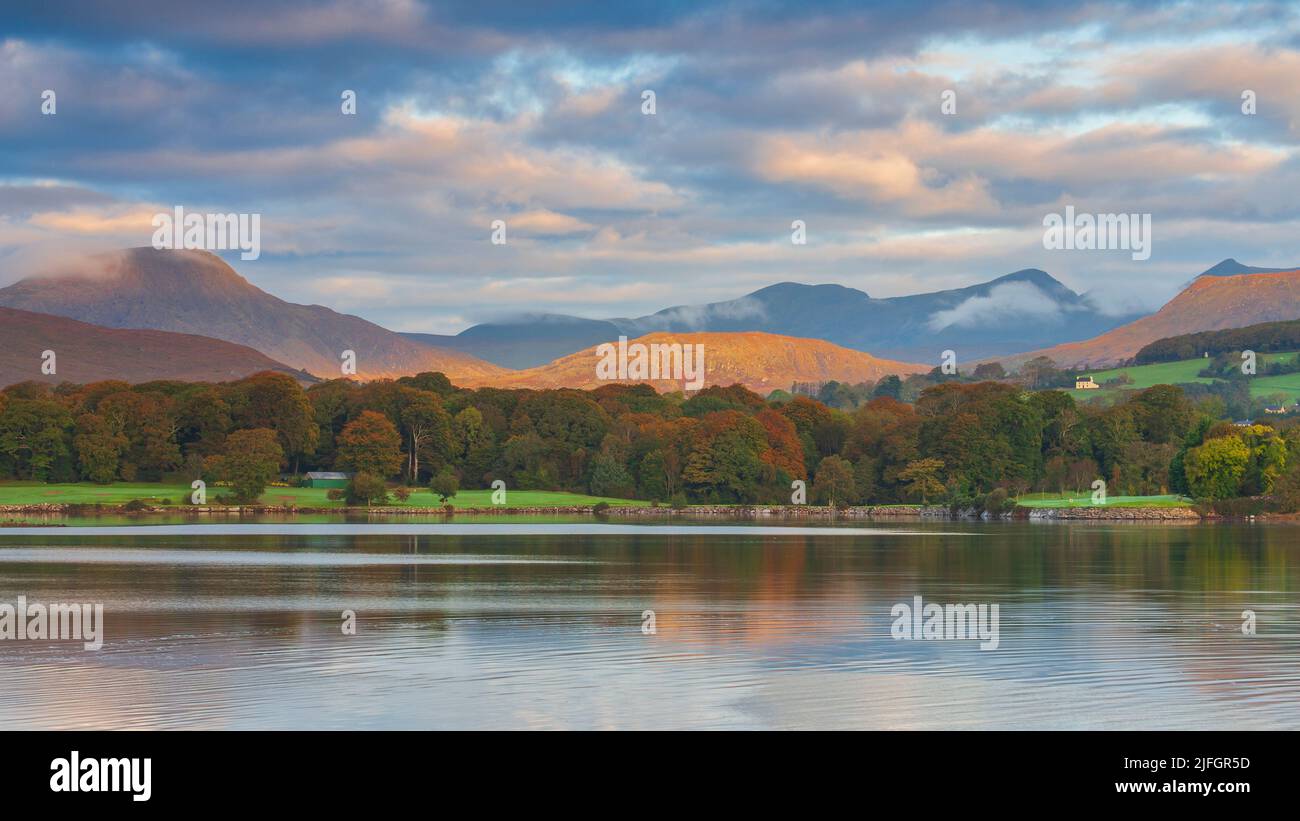 Sunrise over the Kenmare River, Co Kerry, Ireland Stock Photo