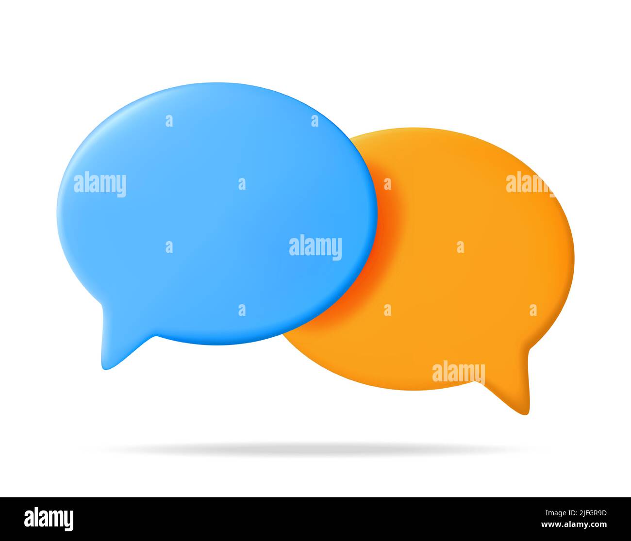 3D Orange and Blue Blank Speech Bubble Isolated Stock Vector Image ...