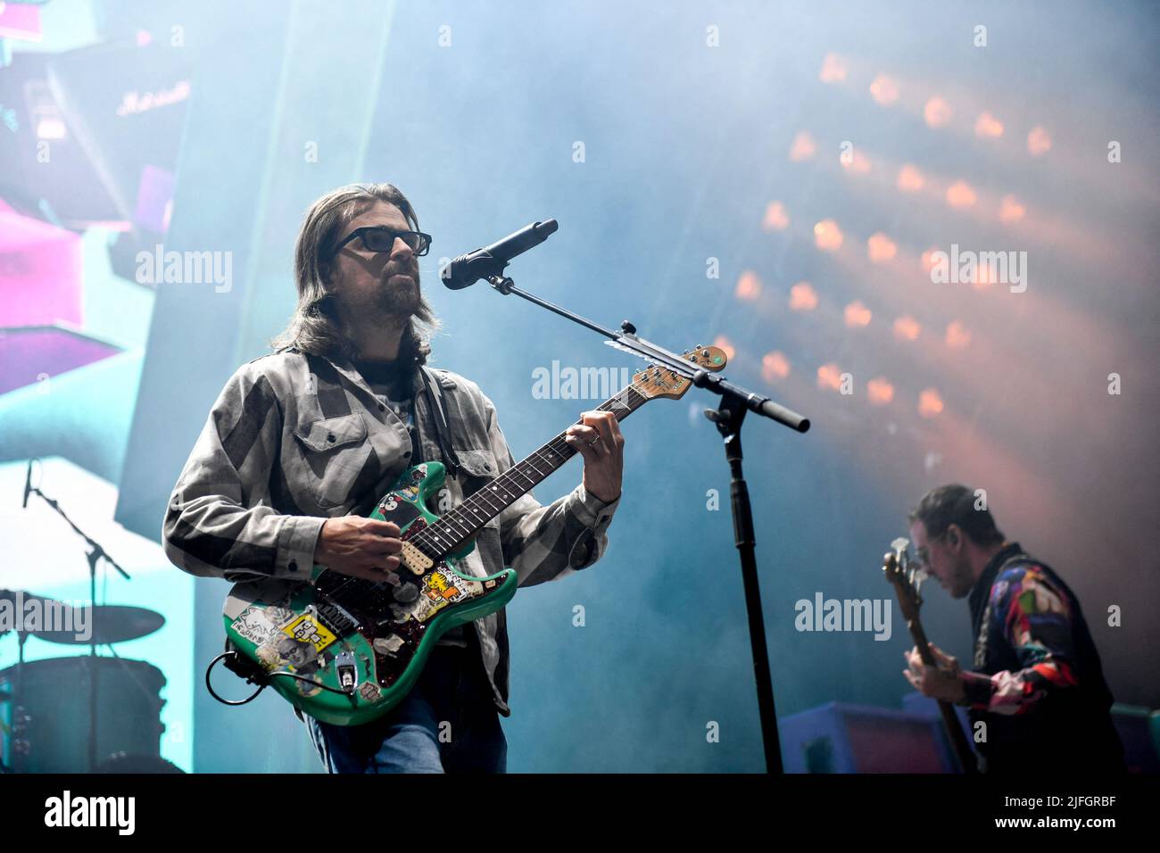Rivers Cuomo, Weezer performs during The Hella Mega Tour Paris La